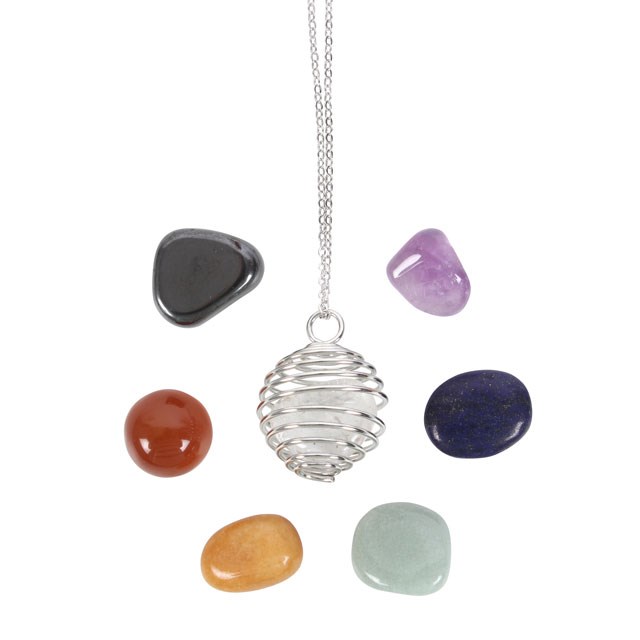 Chakra Gemstone Crystal Necklace Kit - Something Different Wholesale