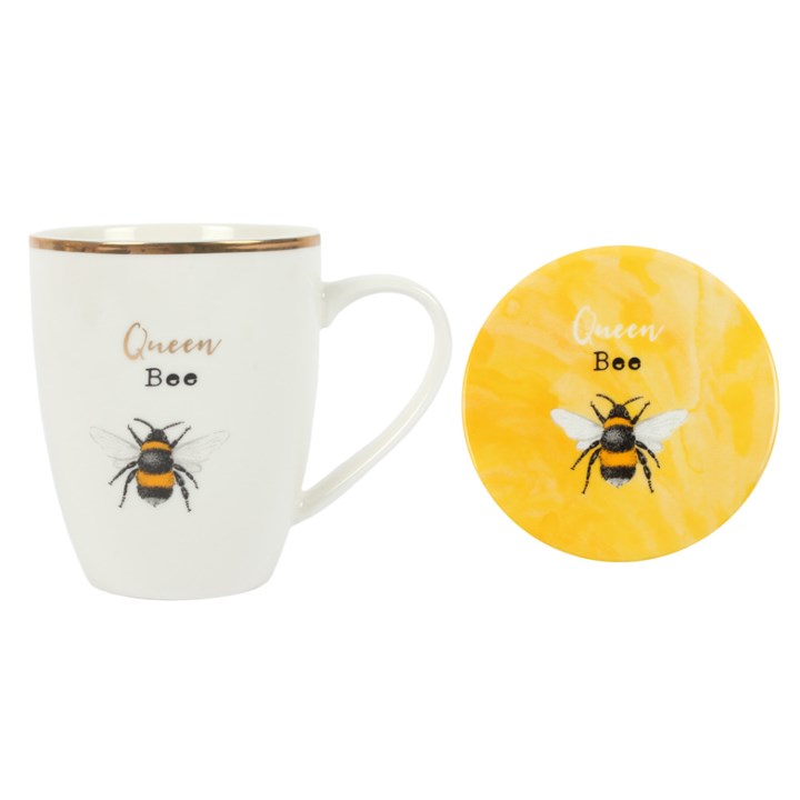 Queen Bee Ceramic Mug and Coaster Set Something Different Wholesale