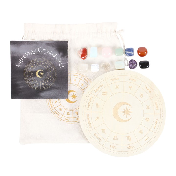 Astrology Wheel Crystal Grid Set