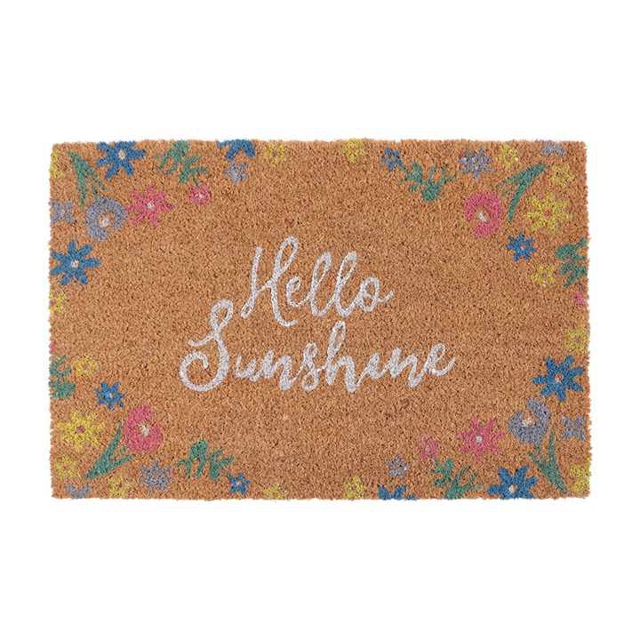 Natural Floral Hello Sunshine Doormat