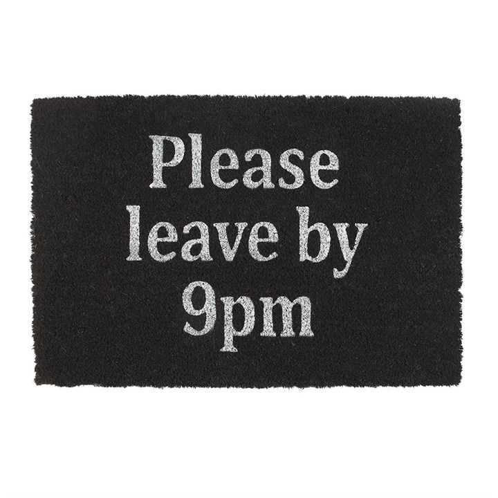 Black Please Leave By 9pm Doormat