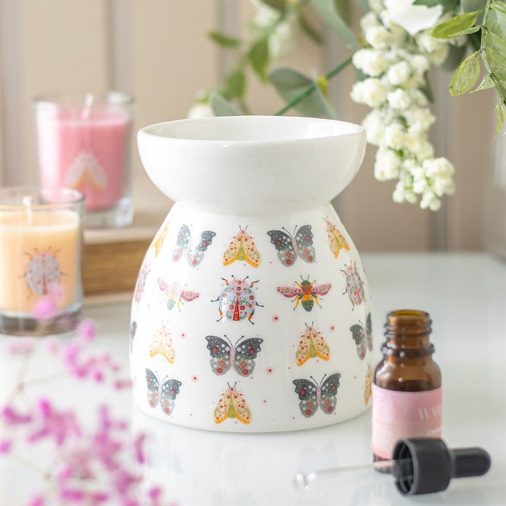 Floral Bug Print Oil Burner and Wax Warmer