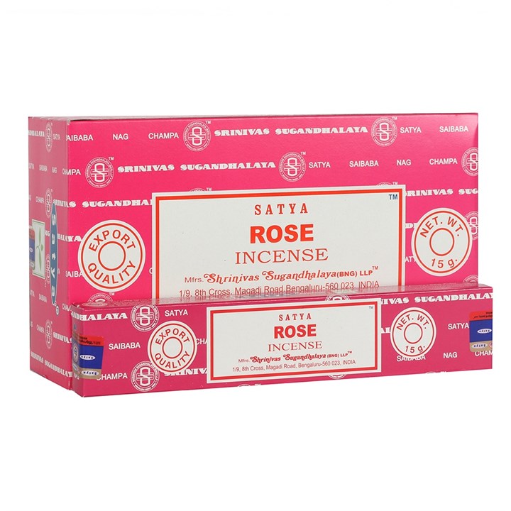 Download 12 Packs of Rose Incense Sticks by Satya Wholesale