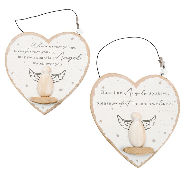 Angel Hanging Heart Plaque