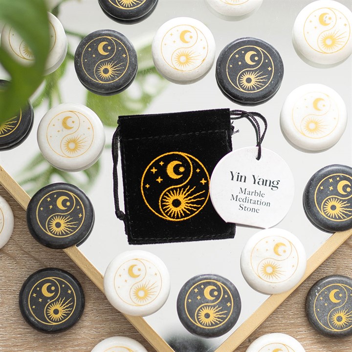 Box of 24 Yin Yang Marble Meditation Stones