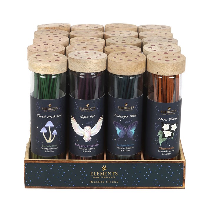 Set of 20 Midnight Forest Incense Sticks in Display