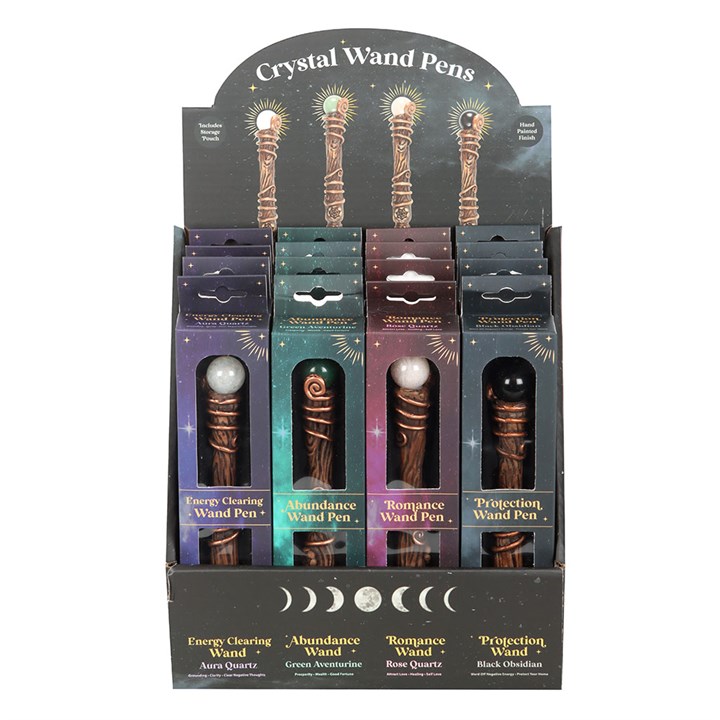 Set of 16 Crystal Wand Pens in Display