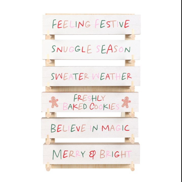 Set of 36 Christmas Block Signs on Display