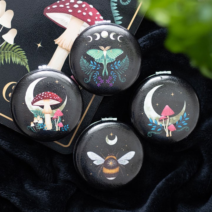 Set of 12 Dark Forest Compact Mirrors in Display