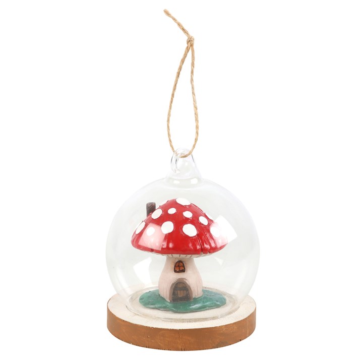 Mushroom House Glass Dome Hanging Decoration - Something Different ...