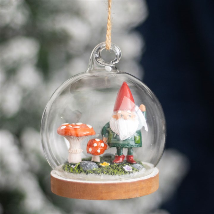 Gnome Glass Dome Hanging Decoration