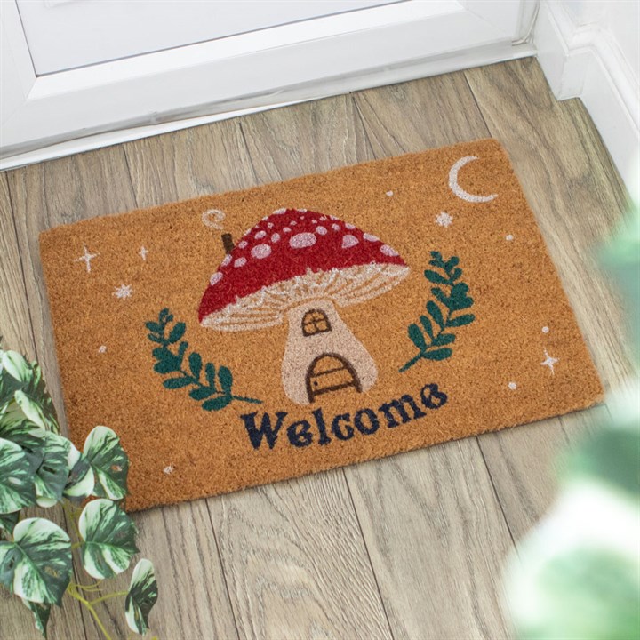 Natural Welcome Mushroom House Doormat